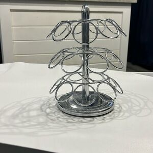 K-Cup Holder Stand, Chrome, Spins/Rotates, Fits 27 Pods
